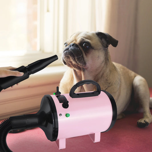 Dog Hair Dryer 2800W Low Noise&3 Nozzles&Extendable Hose Blaster Grooming Dryers Adjustable Temperature for Pets Cats