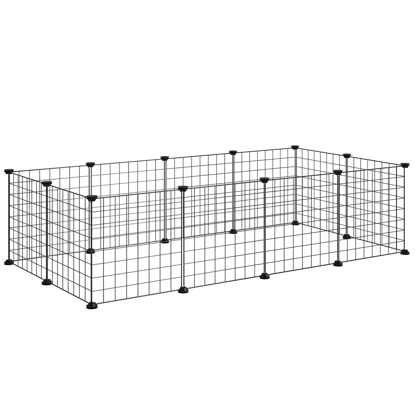 DIY Pet Playpen Metal Wire Fence 12-Panel Guinea Pig Small Animals Cage Black