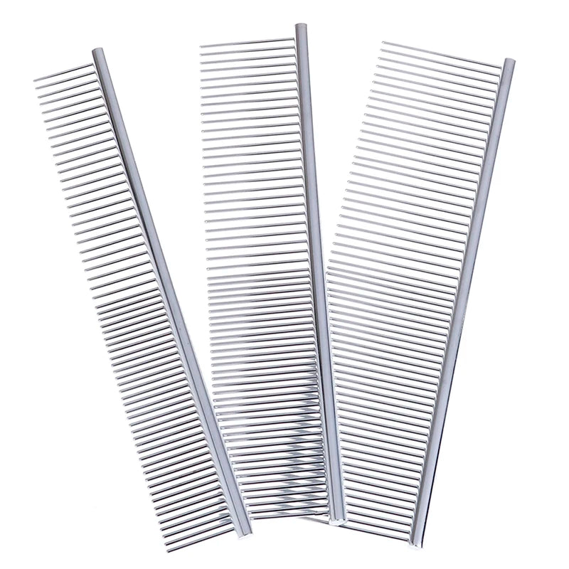 Hot Sale Stainless Steel Pet Hair Trimmer Combs Puppy Cat Cleaning Brush Pet Shedding Grooming Asymmetric Dog Long Hair Comb