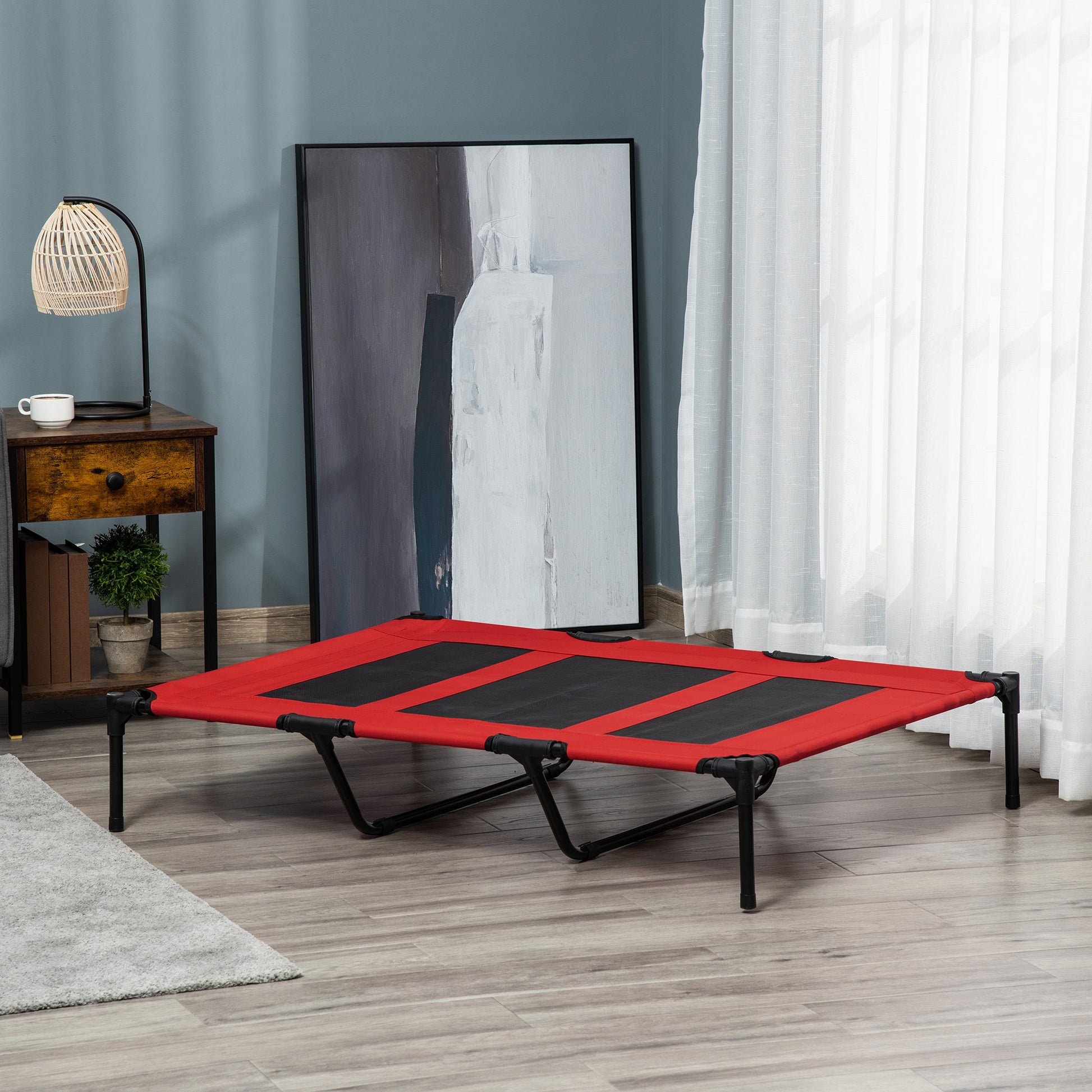 Cooling Elevated Dog Bed Portable Raised Pet Cot for Indoor & Outdoor Use
