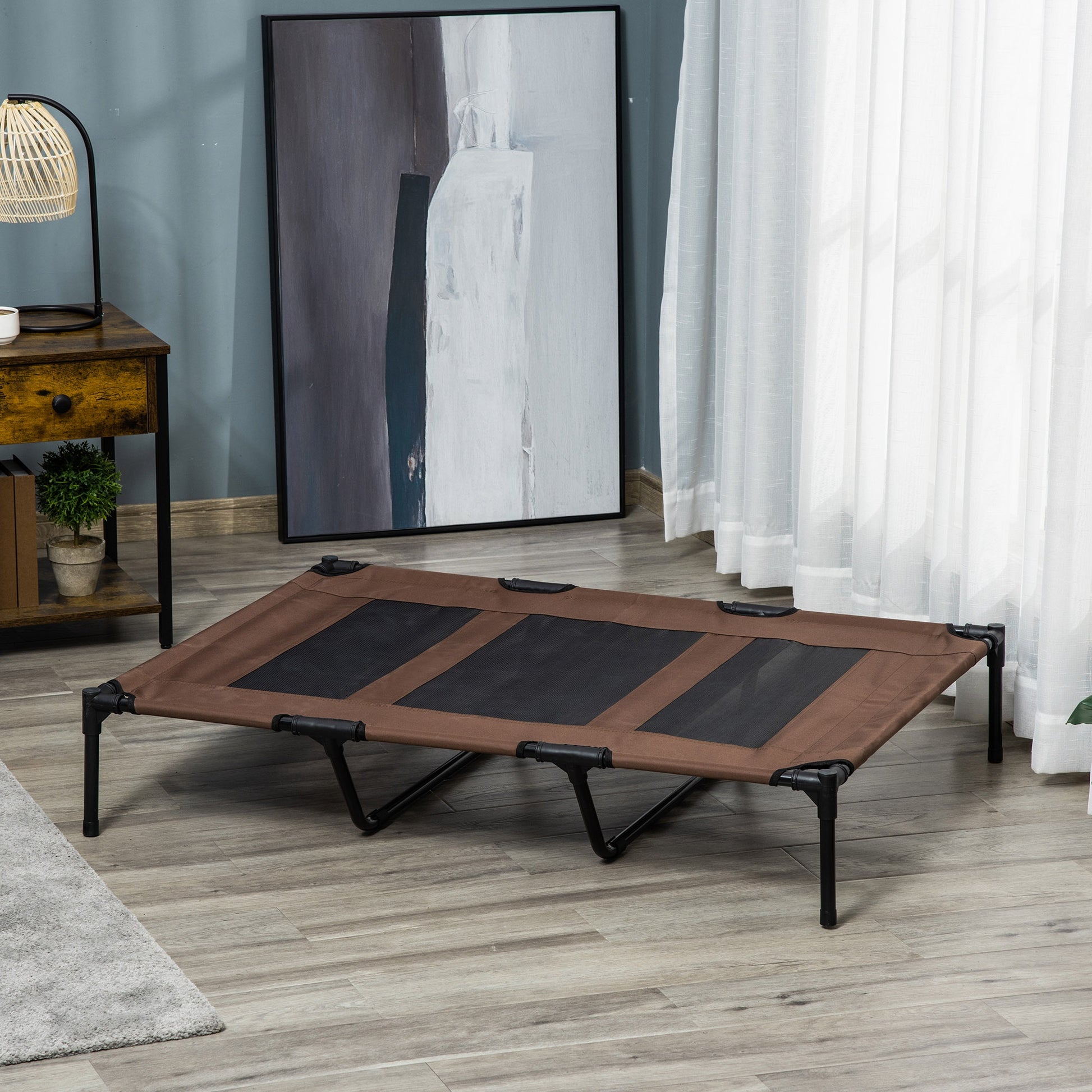 Cooling Elevated Dog Bed Portable Raised Pet Cot for Indoor & Outdoor Use