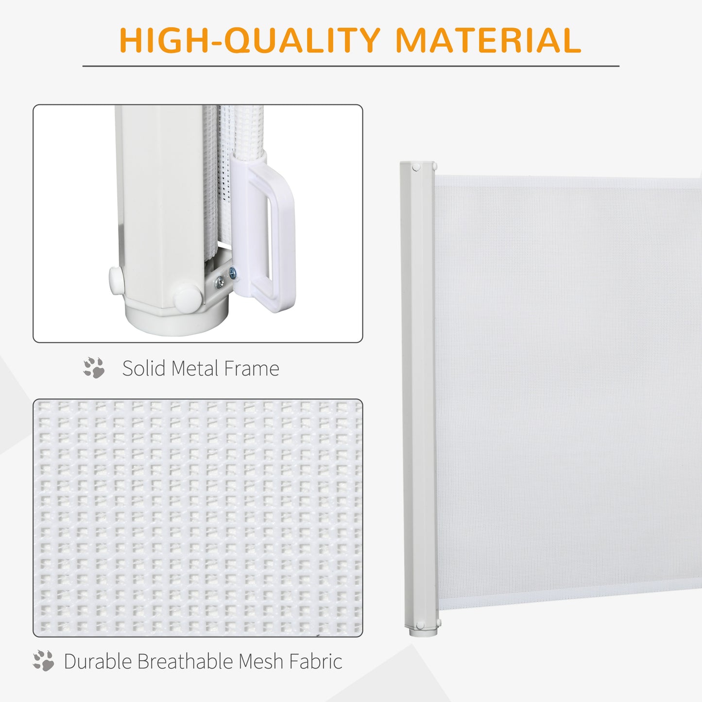 Pet Safety Gate, Retractable Dog Barrier, Folding Home Doorway Stair Guard