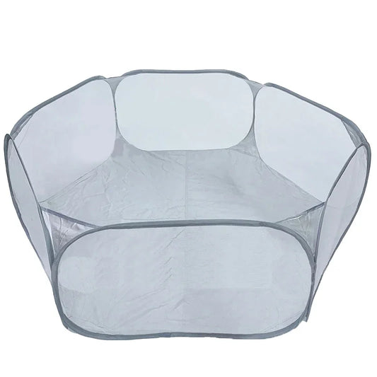 Portable Small Pet Cage Transparent Cat and Dog Cage Tent Pet Playpen Open Folding Yard Fence for Dog Hamster Rabbit Guinea Pig