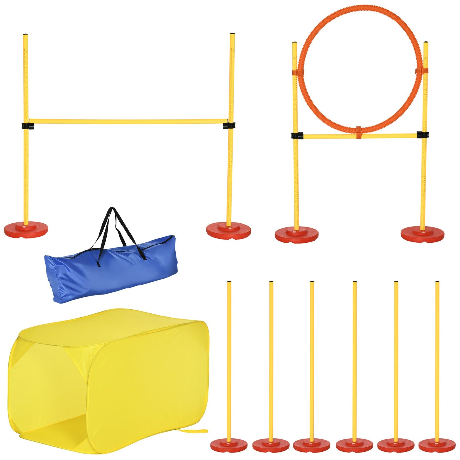 Outdoor 4 Pcs Dog Pet Agility Training Equipment Backyard Starter Course Set
