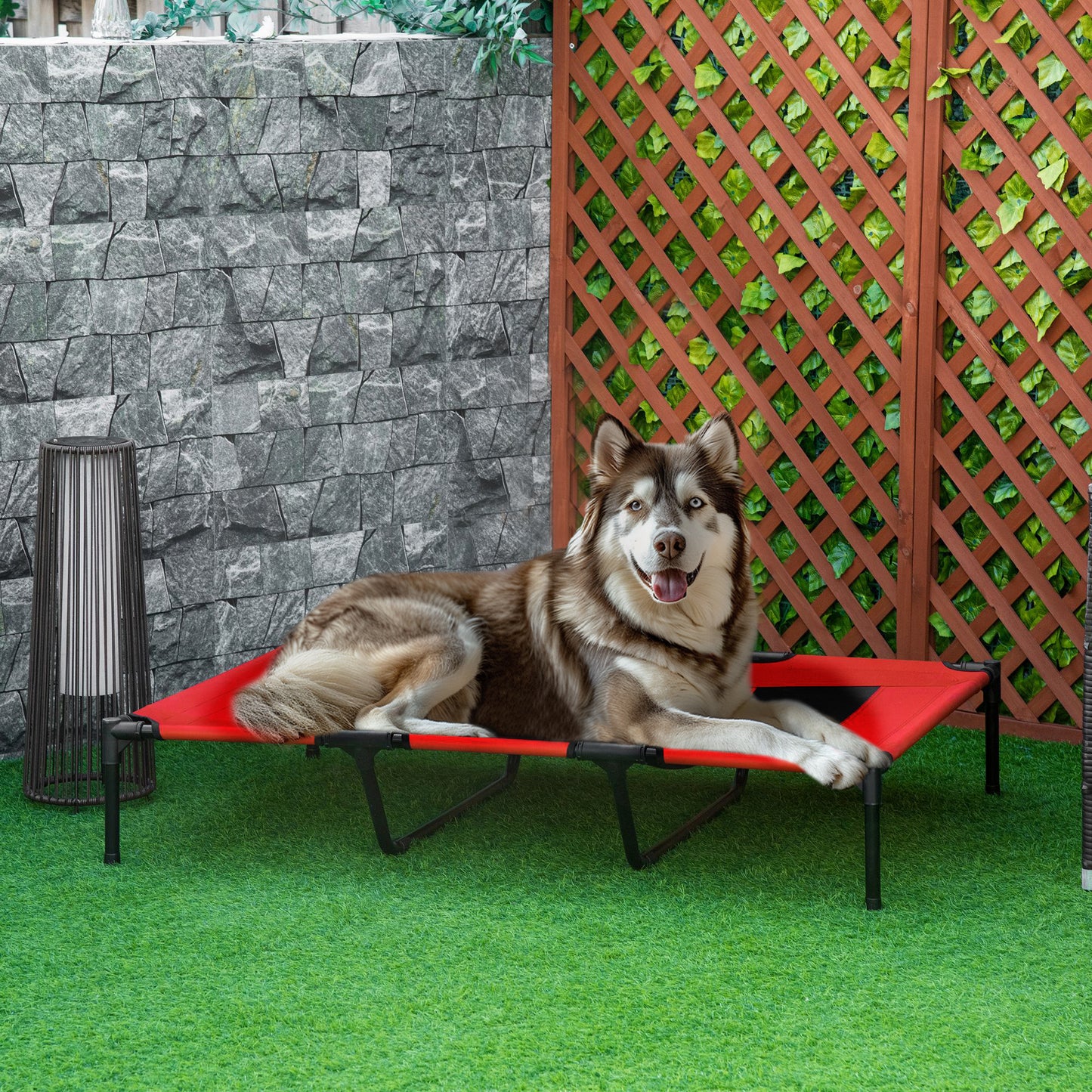 Cooling Elevated Dog Bed Portable Raised Pet Cot for Indoor & Outdoor Use