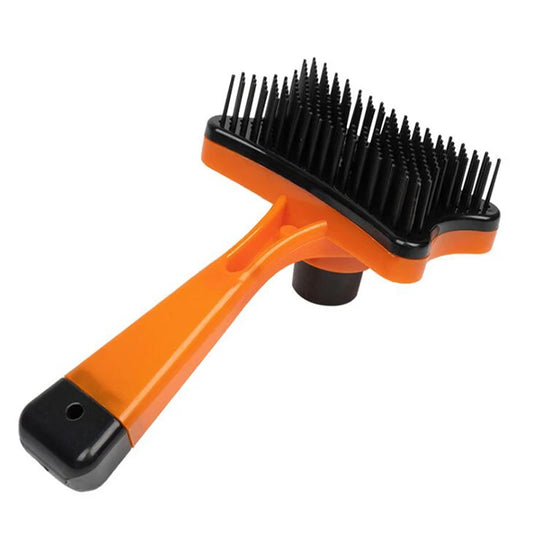 Pet Brush Automatic Plastic Shedding Hair Remove Tool Dog Cat Loose Hair Comb for Pet Faces Fur Nozzle Grooming Blue,Pink,Orange