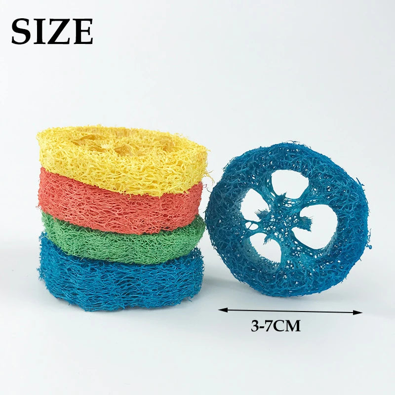 40/20/10Pcs Parrot Toys for Bird Accessories DIY Loofah Cage Decoration Chew Toys for Cockatiel Budgie Parakeet African Grey