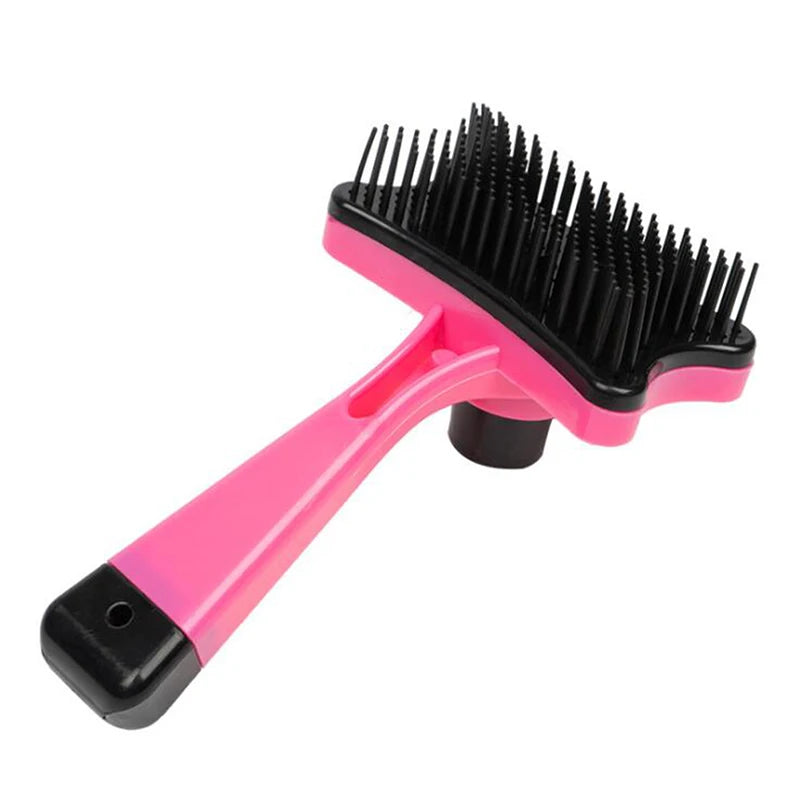Pet Brush Automatic Plastic Shedding Hair Remove Tool Dog Cat Loose Hair Comb for Pet Faces Fur Nozzle Grooming Blue,Pink,Orange