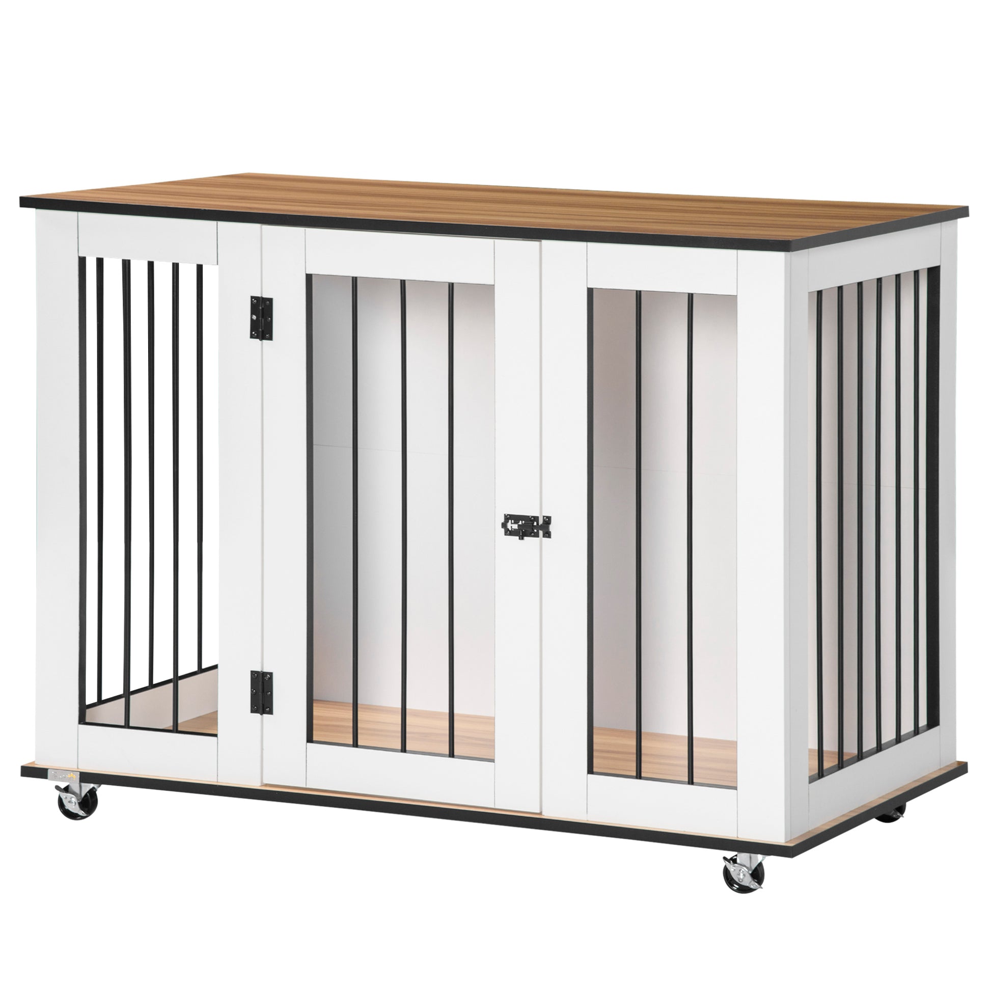 Dog Crate Furniture, Dog Cage End Table with Wheels, for Dogs