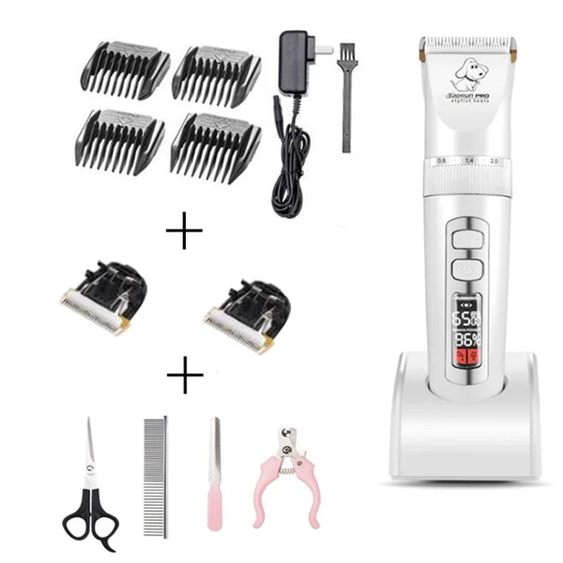Baorun P2 Electric Hair Clipper for Dogs Cat Professional LCD Screen Pet Trimmer Clippers Rechargeable Electric Trimmer