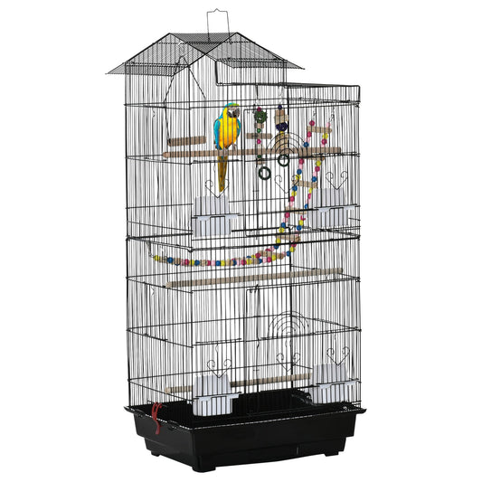 Pawhut Bird Cage for Budgies, Finches, Canaries W/ Accessories, Toys, Tray