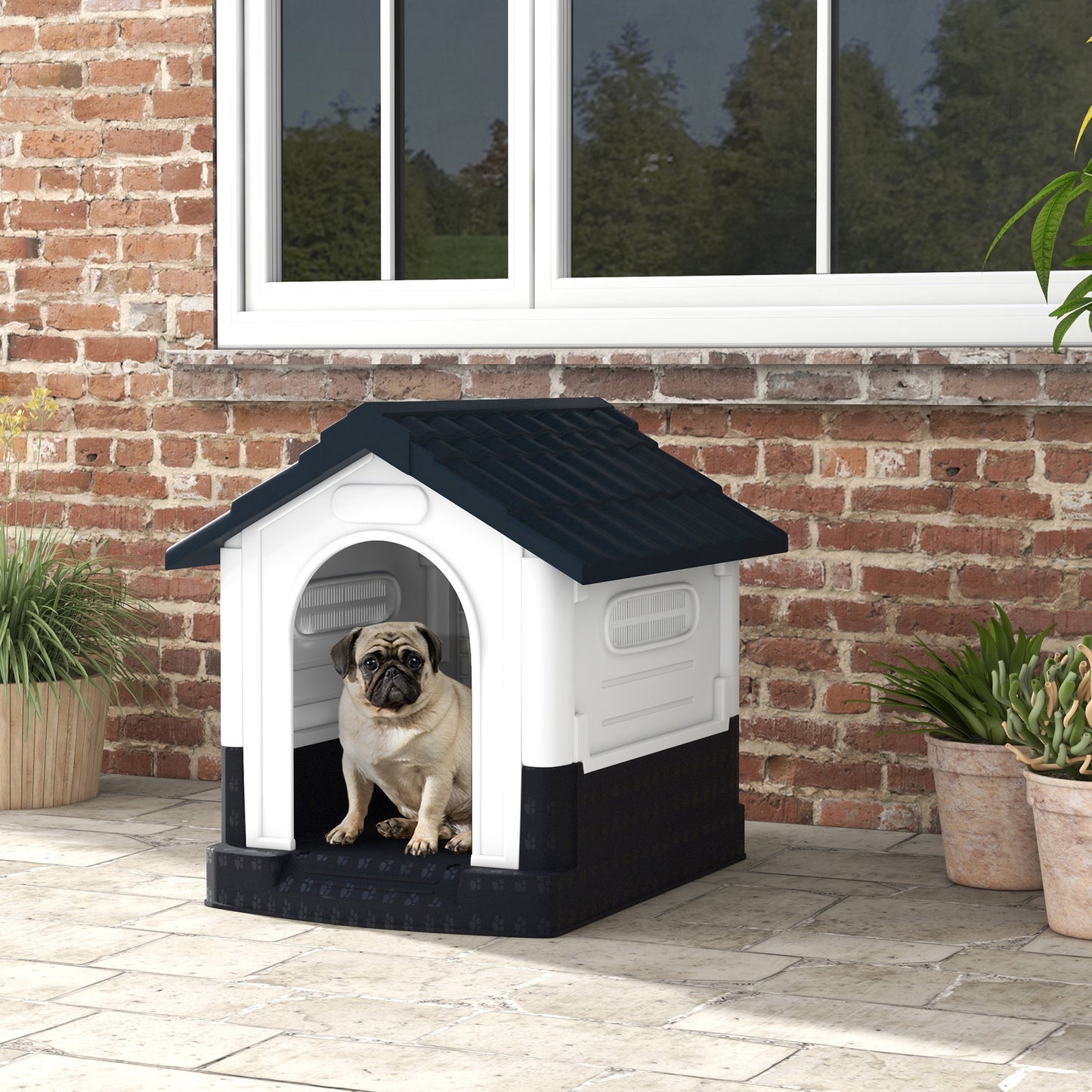 Dog Kennel for Outside, Plastic Dog House, Water-Resistan