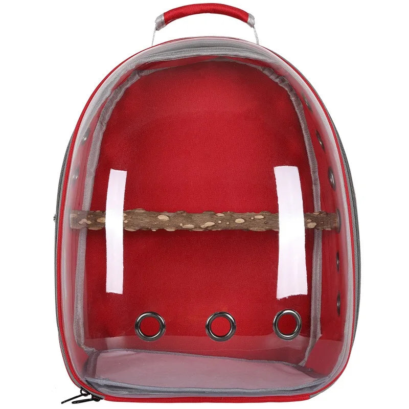 Bird Carrier Bag Parrot Backpack with Prech and Feeder Cups for Parakeet Cockatiel Bunny Travel Acrylic Portable Pet Bird Cage