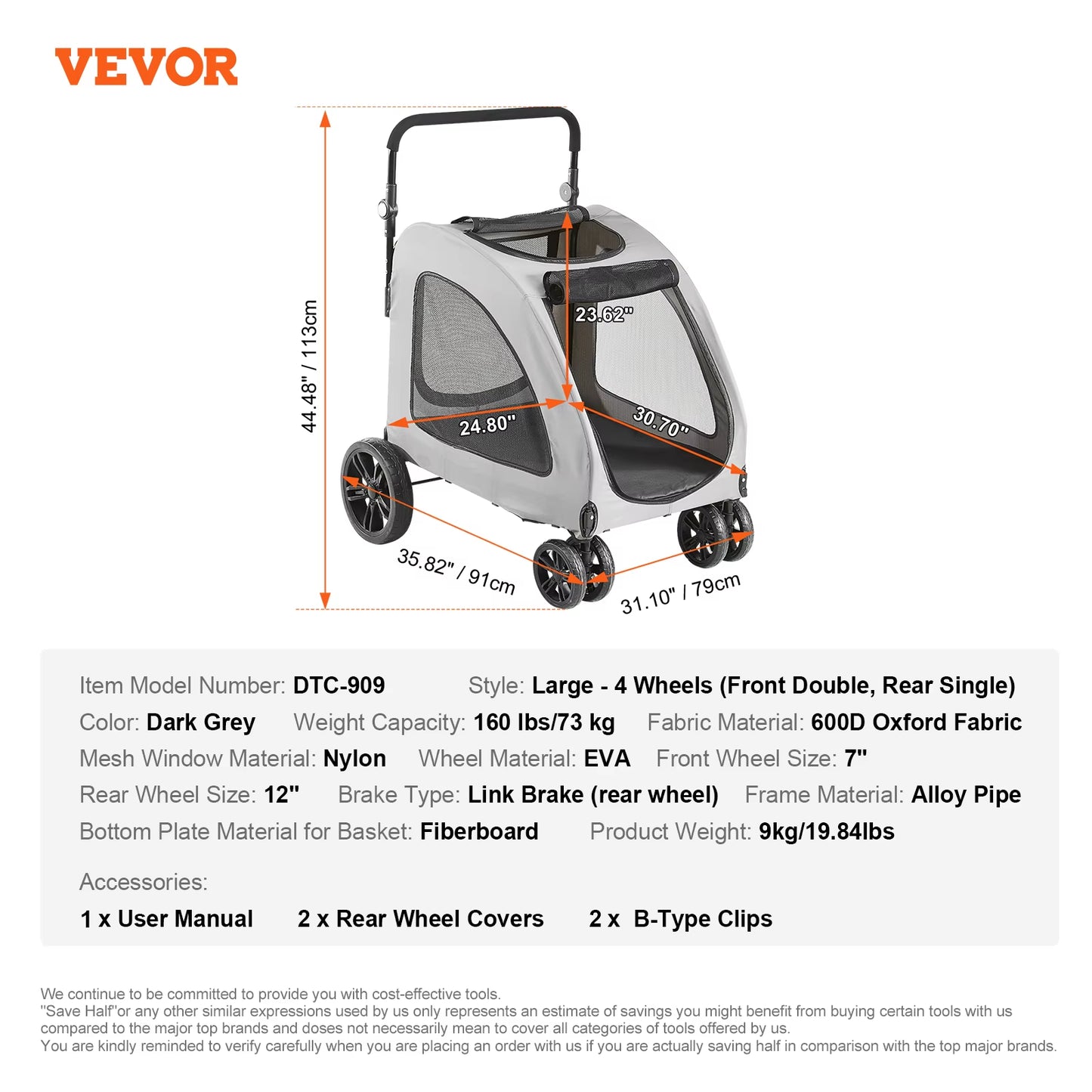 Pet Stroller Carrier Dog Cat Strollers Lightweight Travel Rotate with Brakes Pet Pad Cup Holder for Puppy Accessories