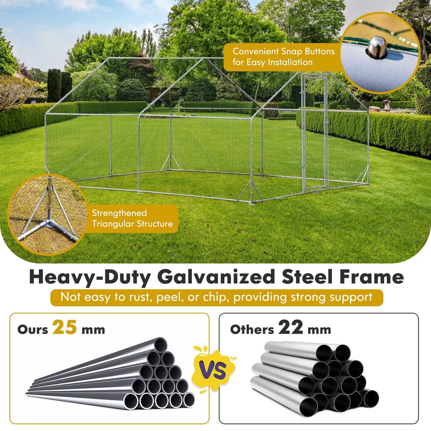 Large Spire-Shaped Chicken Coop with Sun-Protective Cover