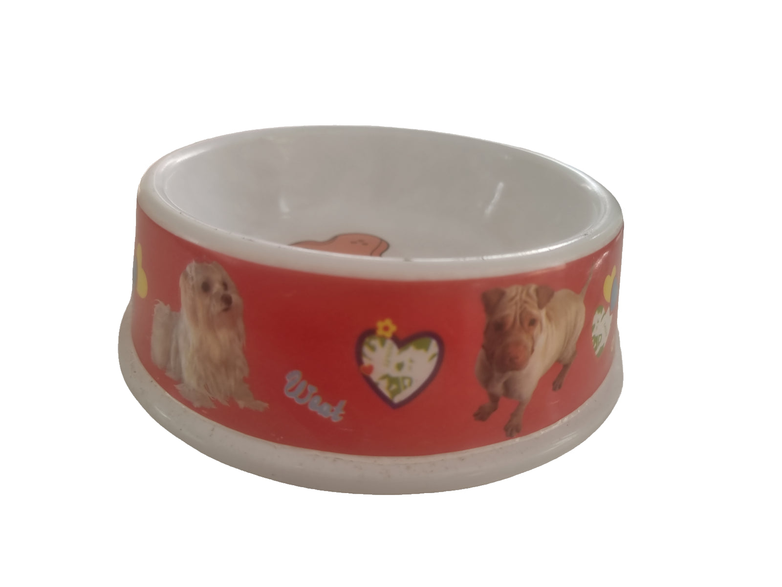 Plastic Dog Bowl with Printed Dog Bone Cat Dog Pet Feeding Bowls Pets 17Cm X 7Cm