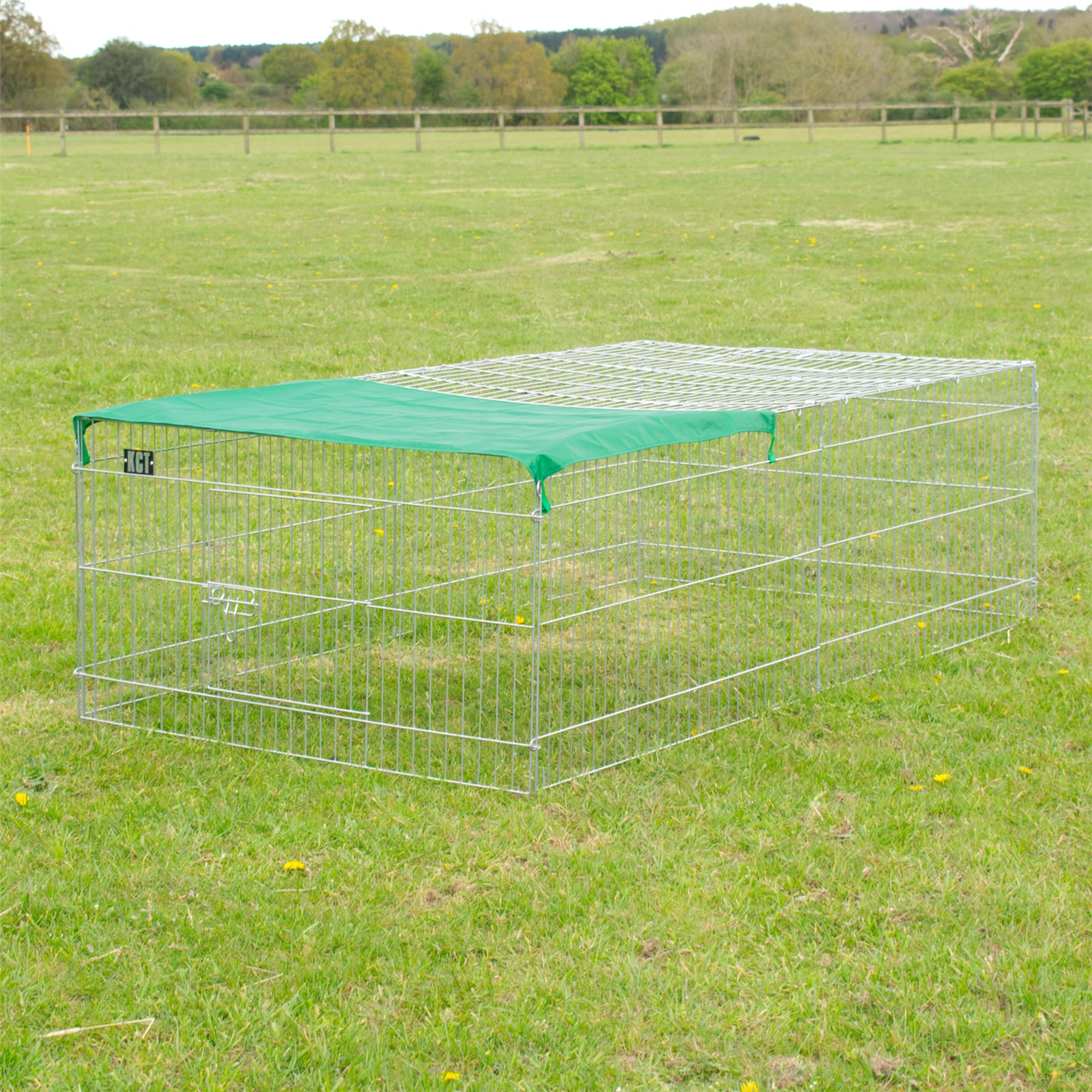 LARGE ENCLOSED PET PLAYPEN RUN PUPPY DOG CAT RABBIT FOLDABLE METAL CHICKEN FENCE