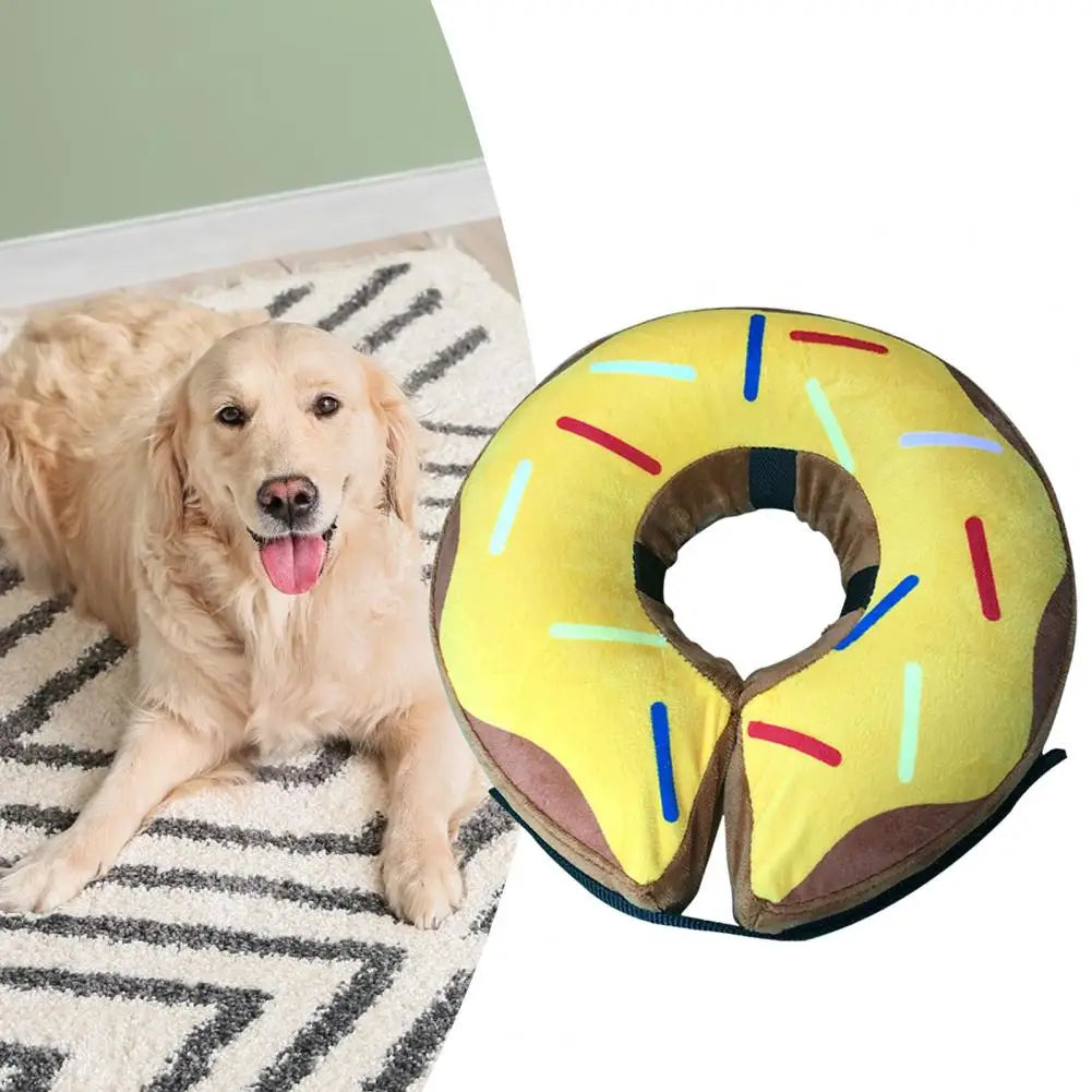 Pet Dog Donut Collar Cone Soft Recovery Cones Adjustment Anti-Bite Inflatable Dog Lick-Proof Collar after Surgery Pet Supplies